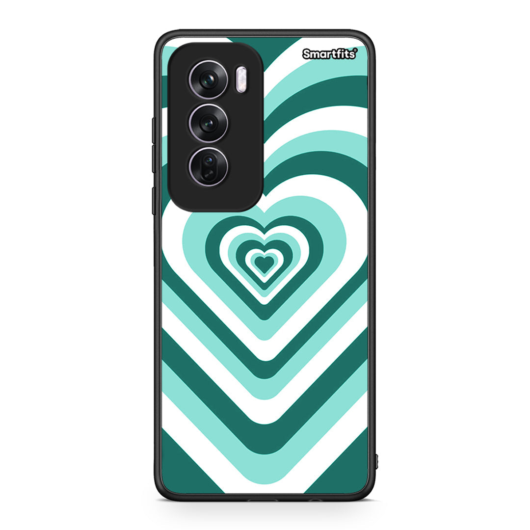 Oppo Reno12 Pro Green Hearts θήκη από τη Smartfits με σχέδιο στο πίσω μέρος και μαύρο περίβλημα | Smartphone case with colorful back and black bezels by Smartfits