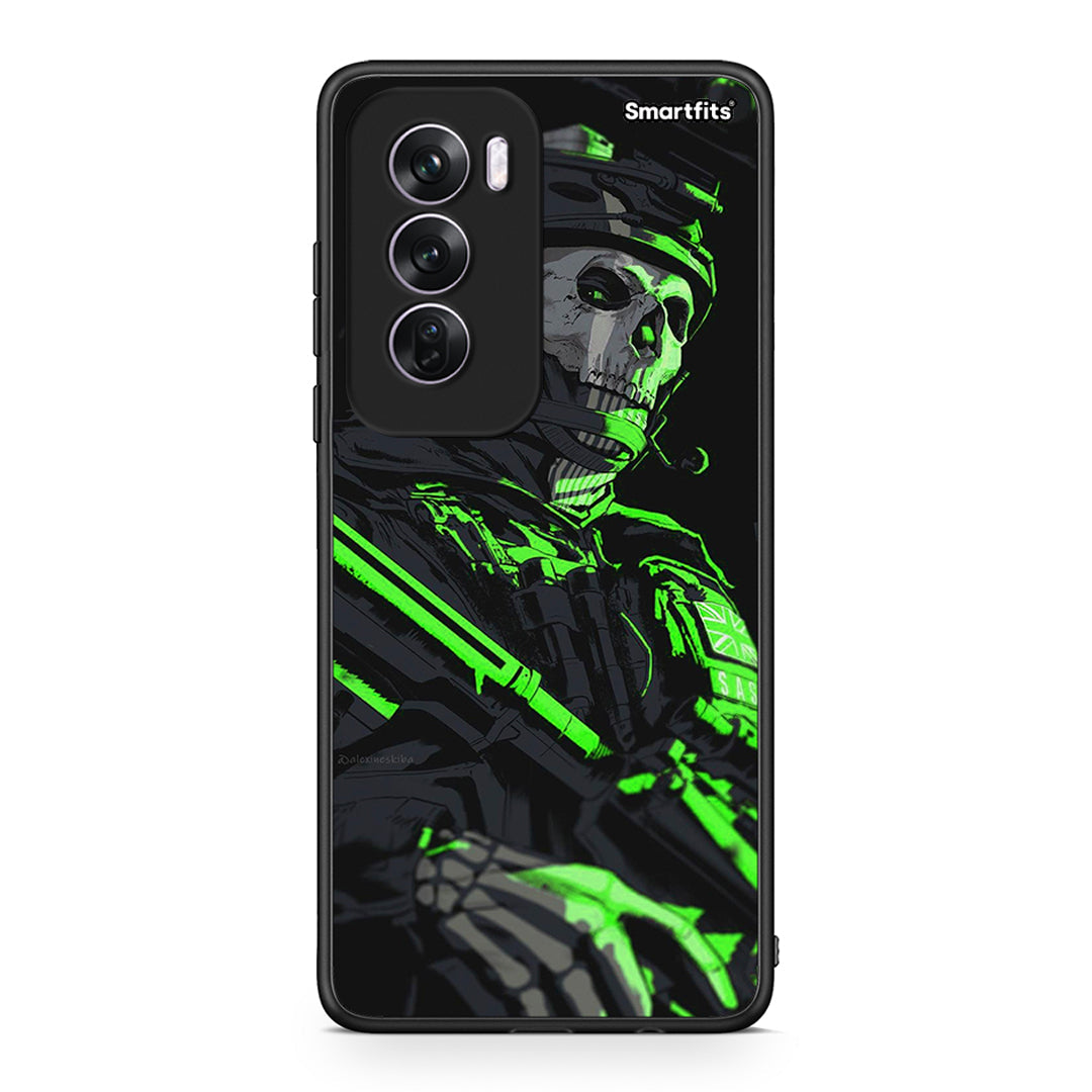 Oppo Reno12 Pro Green Soldier Θήκη Αγίου Βαλεντίνου από τη Smartfits με σχέδιο στο πίσω μέρος και μαύρο περίβλημα | Smartphone case with colorful back and black bezels by Smartfits