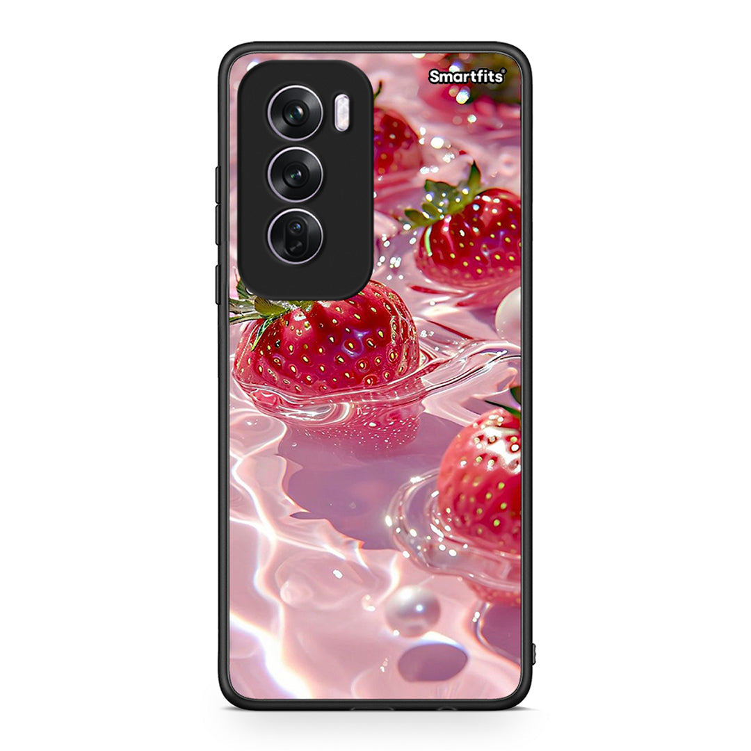 Oppo Reno12 Pro Juicy Strawberries θήκη από τη Smartfits με σχέδιο στο πίσω μέρος και μαύρο περίβλημα | Smartphone case with colorful back and black bezels by Smartfits