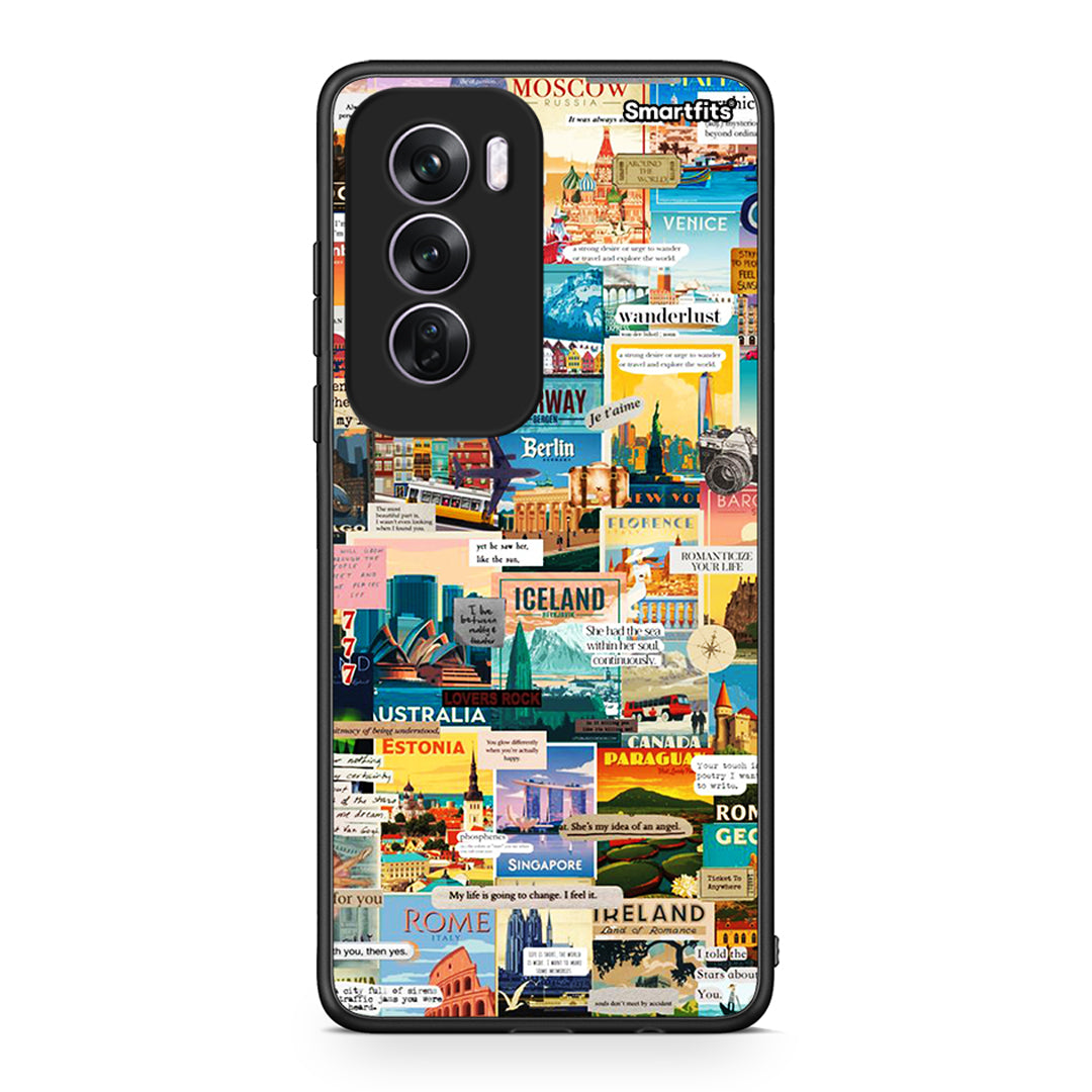 Oppo Reno12 Pro Live To Travel θήκη από τη Smartfits με σχέδιο στο πίσω μέρος και μαύρο περίβλημα | Smartphone case with colorful back and black bezels by Smartfits