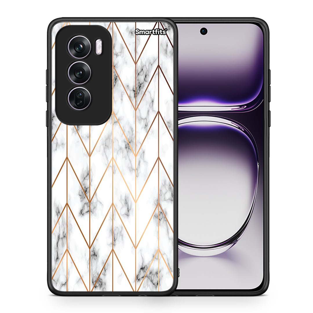 Θήκη Oppo Reno12 Pro Gold Geometric Marble από τη Smartfits με σχέδιο στο πίσω μέρος και μαύρο περίβλημα | Oppo Reno12 Pro Gold Geometric Marble case with colorful back and black bezels