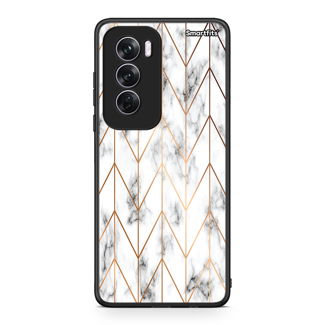 44 - Oppo Reno12 Pro Gold Geometric Marble case, cover, bumper