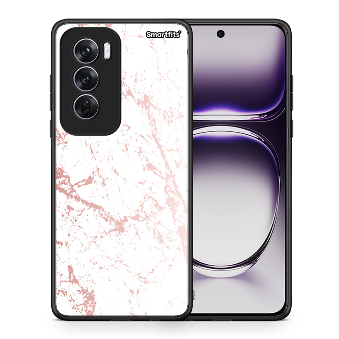 Θήκη Oppo Reno12 Pro Pink Splash Marble από τη Smartfits με σχέδιο στο πίσω μέρος και μαύρο περίβλημα | Oppo Reno12 Pro Pink Splash Marble case with colorful back and black bezels