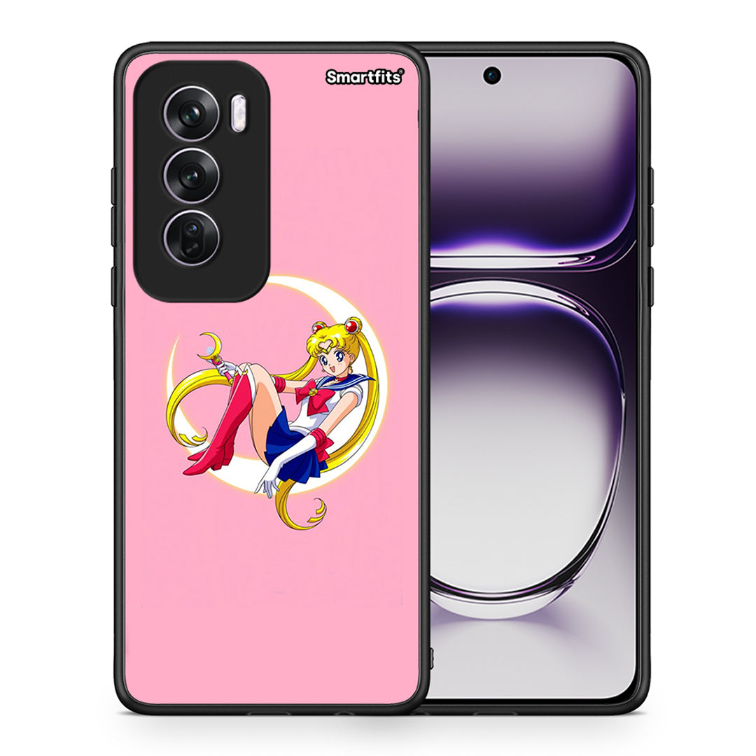 Θήκη Oppo Reno12 Pro Moon Girl από τη Smartfits με σχέδιο στο πίσω μέρος και μαύρο περίβλημα | Oppo Reno12 Pro Moon Girl case with colorful back and black bezels