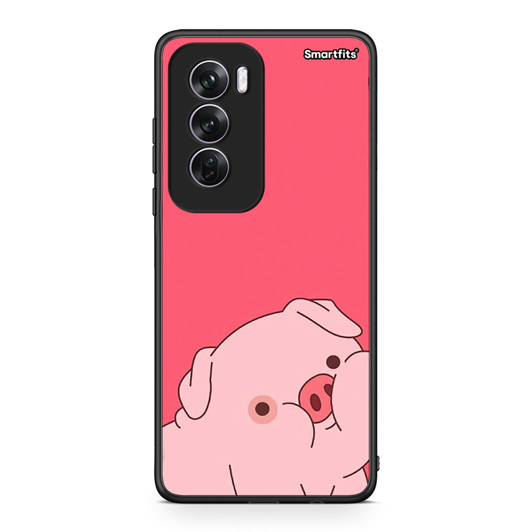 Oppo Reno12 Pro Pig Love 1 Θήκη Αγίου Βαλεντίνου από τη Smartfits με σχέδιο στο πίσω μέρος και μαύρο περίβλημα | Smartphone case with colorful back and black bezels by Smartfits