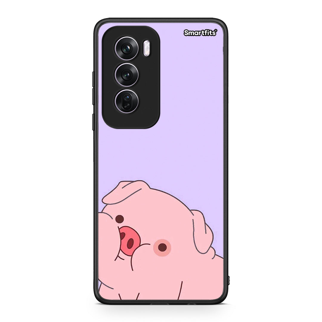 Oppo Reno12 Pro Pig Love 2 Θήκη Αγίου Βαλεντίνου από τη Smartfits με σχέδιο στο πίσω μέρος και μαύρο περίβλημα | Smartphone case with colorful back and black bezels by Smartfits