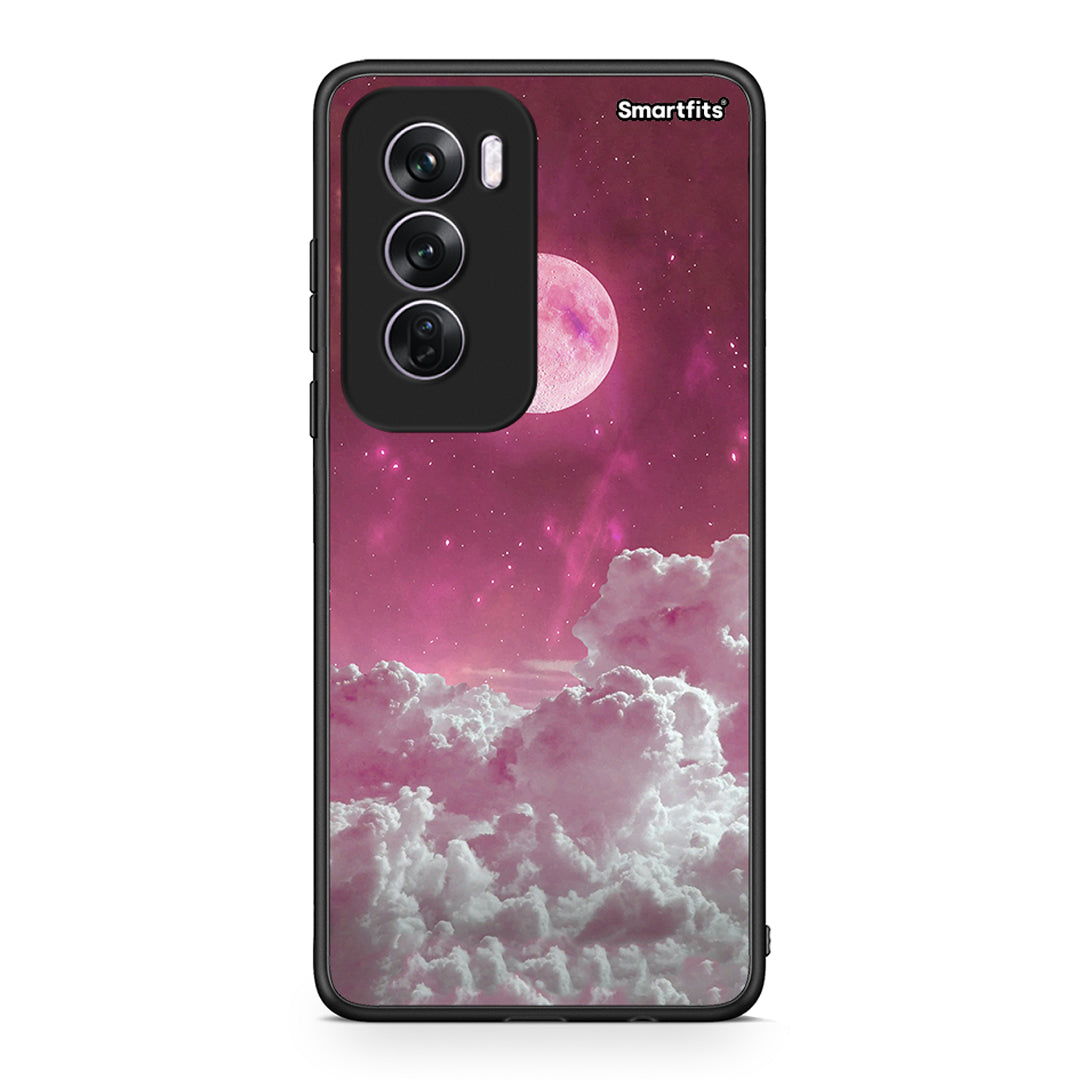 Oppo Reno12 Pro Pink Moon Θήκη από τη Smartfits με σχέδιο στο πίσω μέρος και μαύρο περίβλημα | Smartphone case with colorful back and black bezels by Smartfits