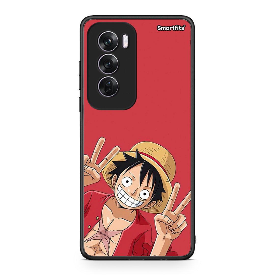 Oppo Reno12 Pro Pirate Luffy Θήκη από τη Smartfits με σχέδιο στο πίσω μέρος και μαύρο περίβλημα | Smartphone case with colorful back and black bezels by Smartfits