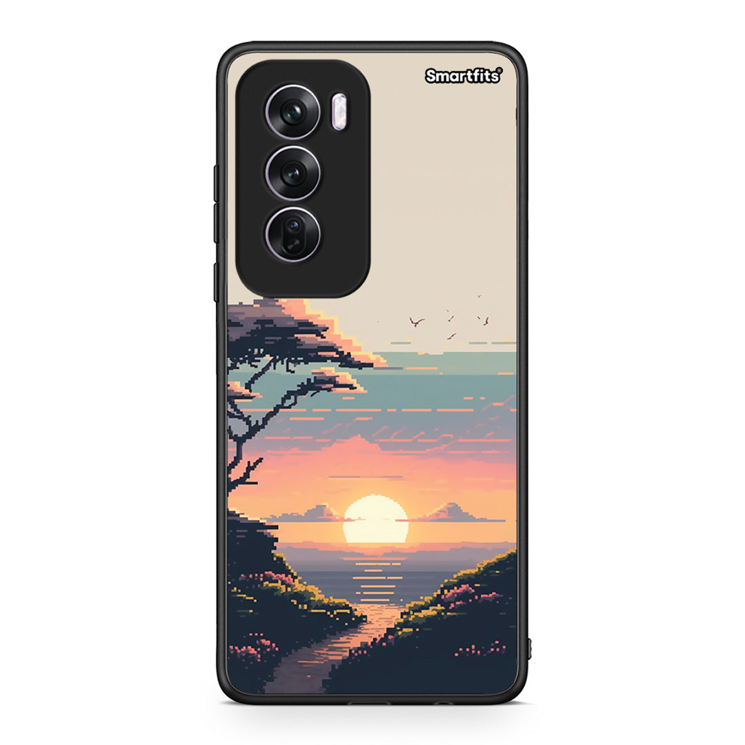 Oppo Reno12 Pro Pixel Sunset Θήκη από τη Smartfits με σχέδιο στο πίσω μέρος και μαύρο περίβλημα | Smartphone case with colorful back and black bezels by Smartfits