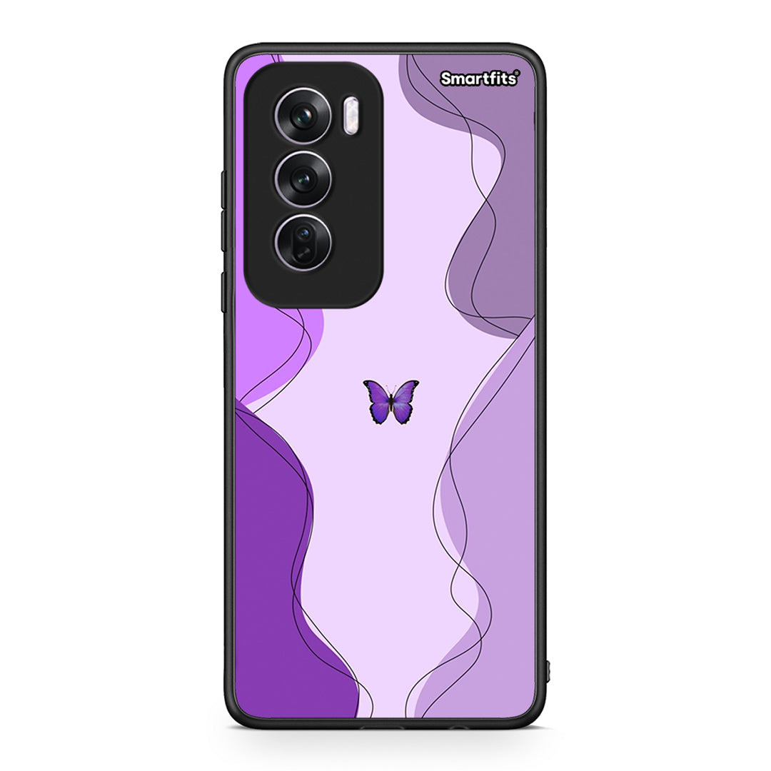 Oppo Reno12 Pro Purple Mariposa Θήκη Αγίου Βαλεντίνου από τη Smartfits με σχέδιο στο πίσω μέρος και μαύρο περίβλημα | Smartphone case with colorful back and black bezels by Smartfits