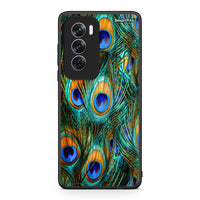 Thumbnail for Oppo Reno12 Pro Real Peacock Feathers θήκη από τη Smartfits με σχέδιο στο πίσω μέρος και μαύρο περίβλημα | Smartphone case with colorful back and black bezels by Smartfits