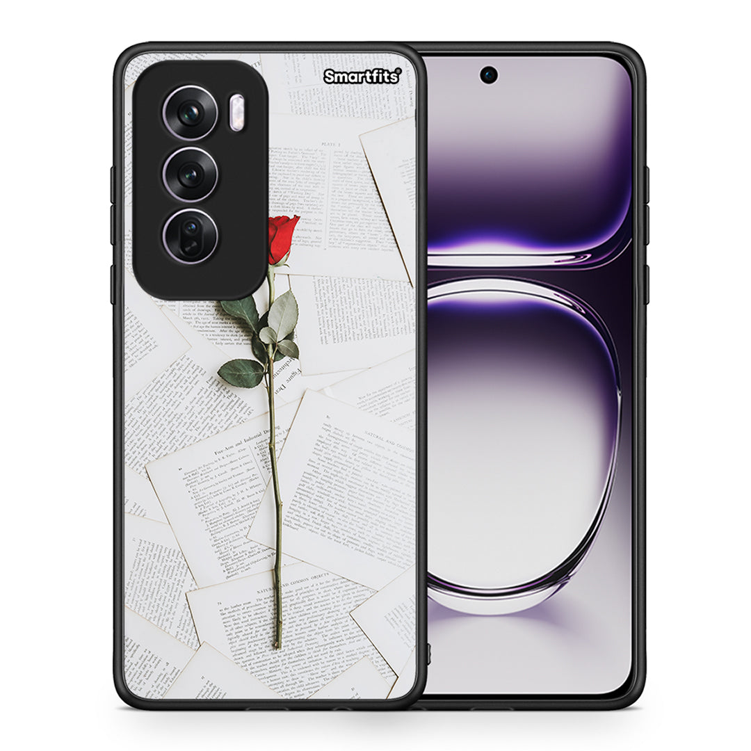 Θήκη Oppo Reno12 Pro Red Rose από τη Smartfits με σχέδιο στο πίσω μέρος και μαύρο περίβλημα | Oppo Reno12 Pro Red Rose case with colorful back and black bezels