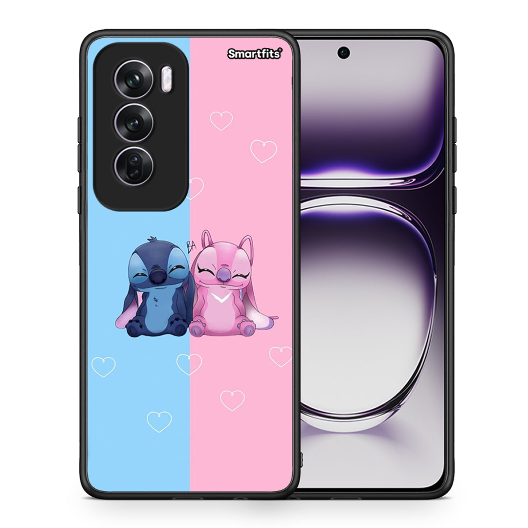 Θήκη Oppo Reno12 Pro Stitch And Angel από τη Smartfits με σχέδιο στο πίσω μέρος και μαύρο περίβλημα | Oppo Reno12 Pro Stitch And Angel case with colorful back and black bezels