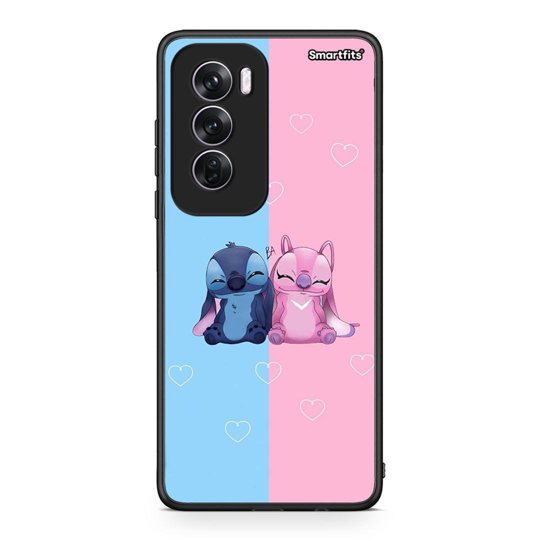 Oppo Reno12 Pro Stitch And Angel θήκη από τη Smartfits με σχέδιο στο πίσω μέρος και μαύρο περίβλημα | Smartphone case with colorful back and black bezels by Smartfits