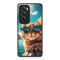 Thumbnail for Oppo Reno12 Pro Summer Cat θήκη από τη Smartfits με σχέδιο στο πίσω μέρος και μαύρο περίβλημα | Smartphone case with colorful back and black bezels by Smartfits