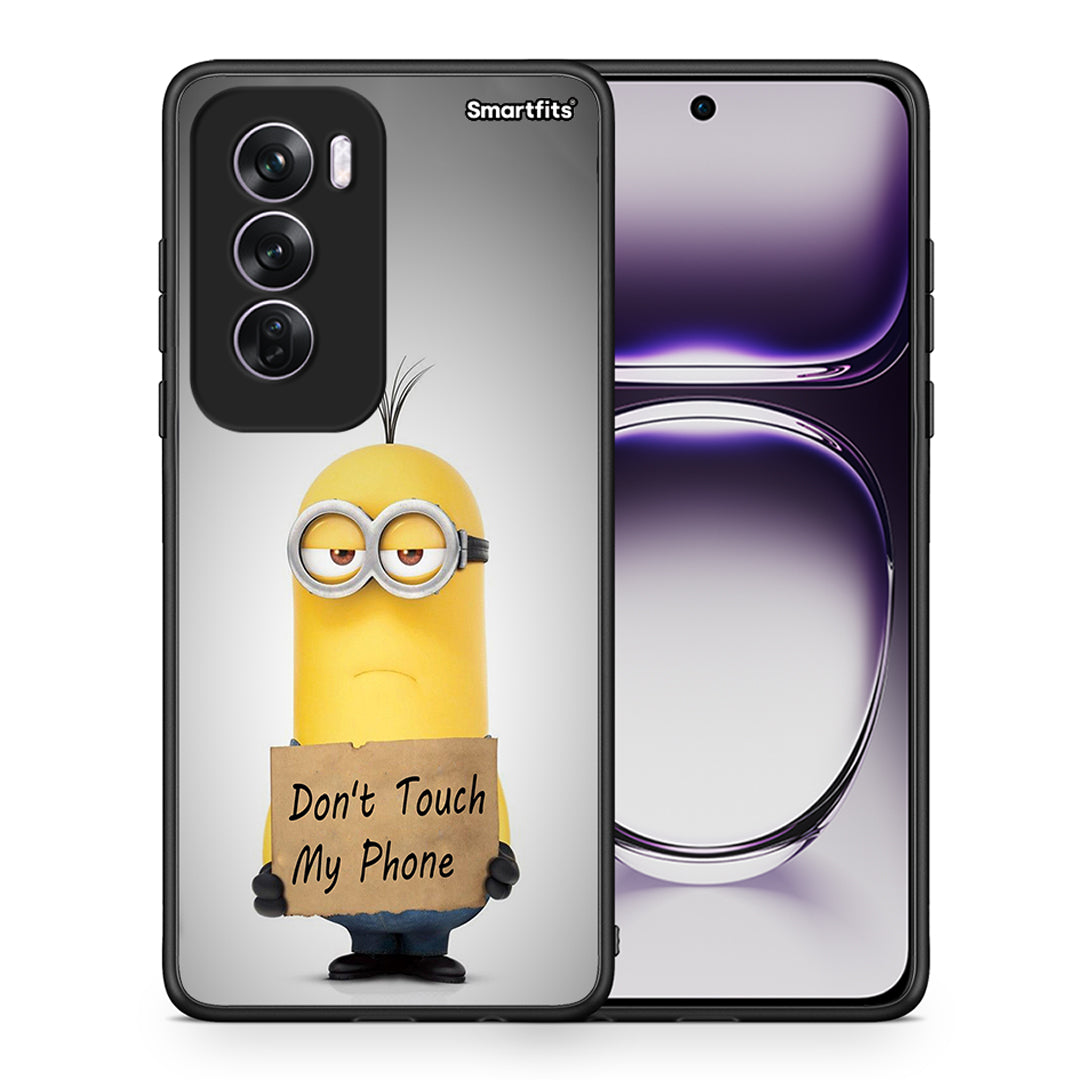 Θήκη Oppo Reno12 Pro Minion Text από τη Smartfits με σχέδιο στο πίσω μέρος και μαύρο περίβλημα | Oppo Reno12 Pro Minion Text case with colorful back and black bezels