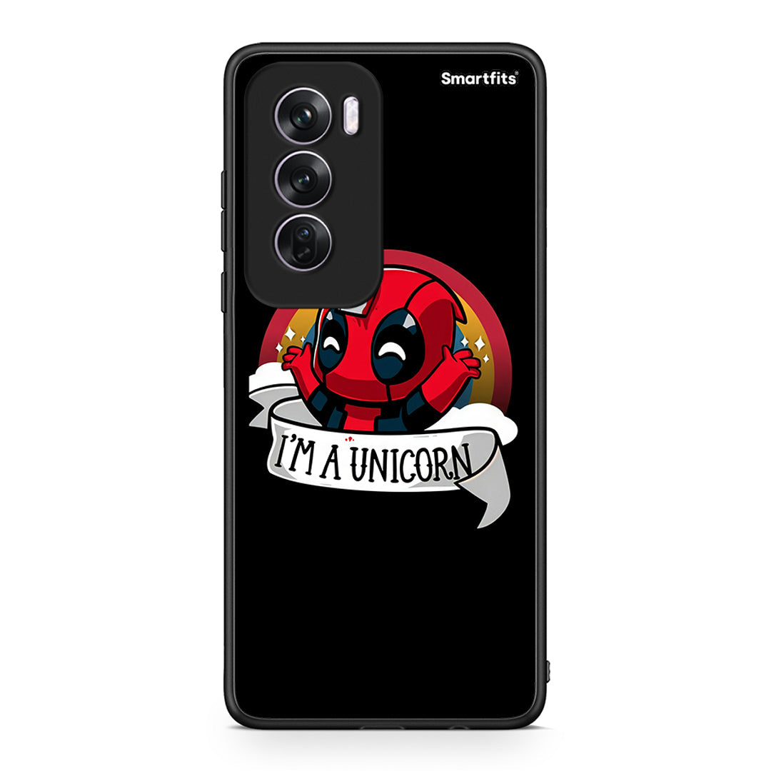 Oppo Reno12 Pro Unicorn Deadpool θήκη από τη Smartfits με σχέδιο στο πίσω μέρος και μαύρο περίβλημα | Smartphone case with colorful back and black bezels by Smartfits