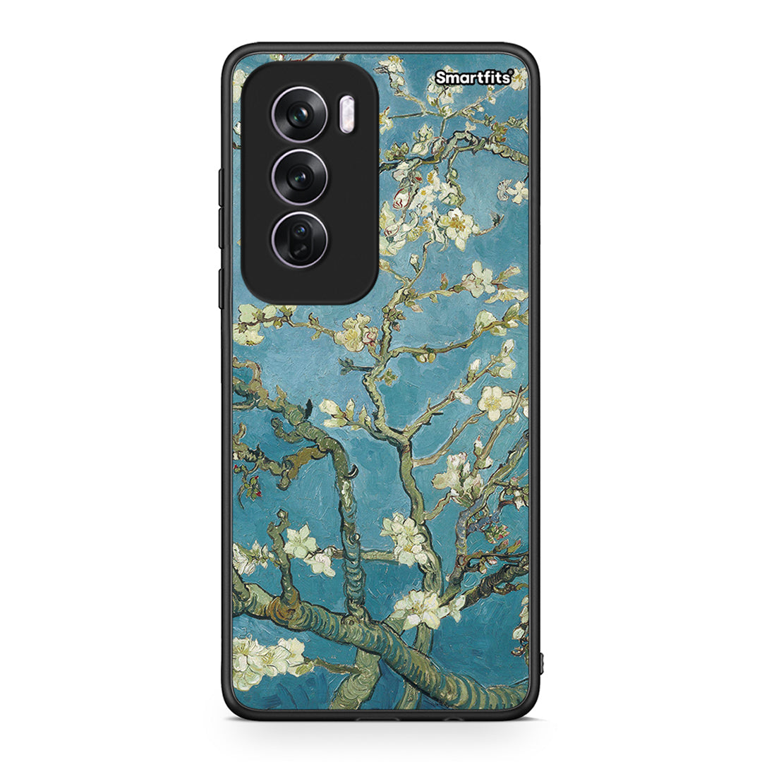 Oppo Reno12 Pro White Blossoms θήκη από τη Smartfits με σχέδιο στο πίσω μέρος και μαύρο περίβλημα | Smartphone case with colorful back and black bezels by Smartfits