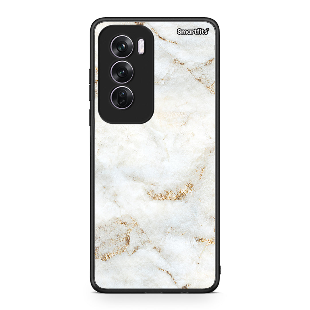 Oppo Reno12 Pro White Gold Marble θήκη από τη Smartfits με σχέδιο στο πίσω μέρος και μαύρο περίβλημα | Smartphone case with colorful back and black bezels by Smartfits