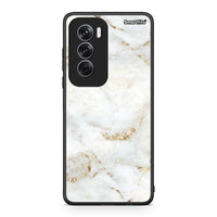 Thumbnail for Oppo Reno12 Pro White Gold Marble θήκη από τη Smartfits με σχέδιο στο πίσω μέρος και μαύρο περίβλημα | Smartphone case with colorful back and black bezels by Smartfits