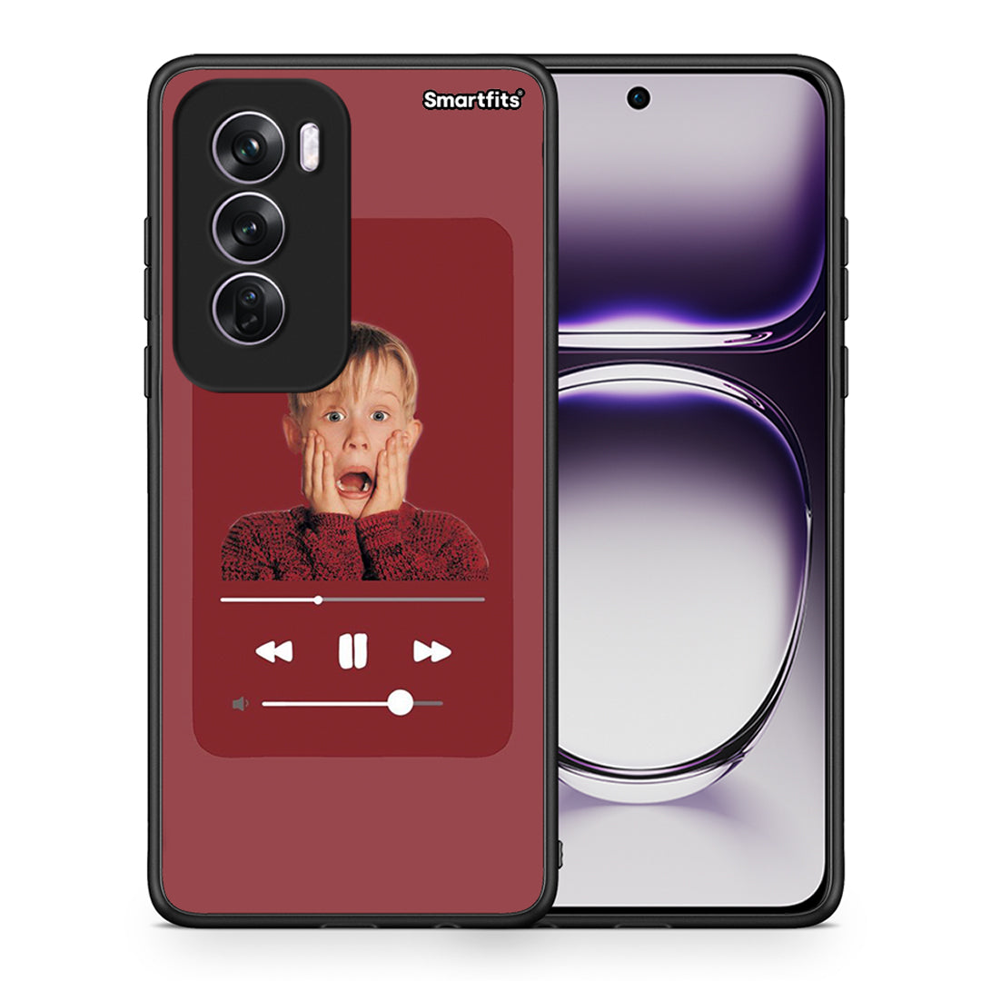 Θήκη Oppo Reno12 Pro Xmas Alone Music από τη Smartfits με σχέδιο στο πίσω μέρος και μαύρο περίβλημα | Oppo Reno12 Pro Xmas Alone Music case with colorful back and black bezels