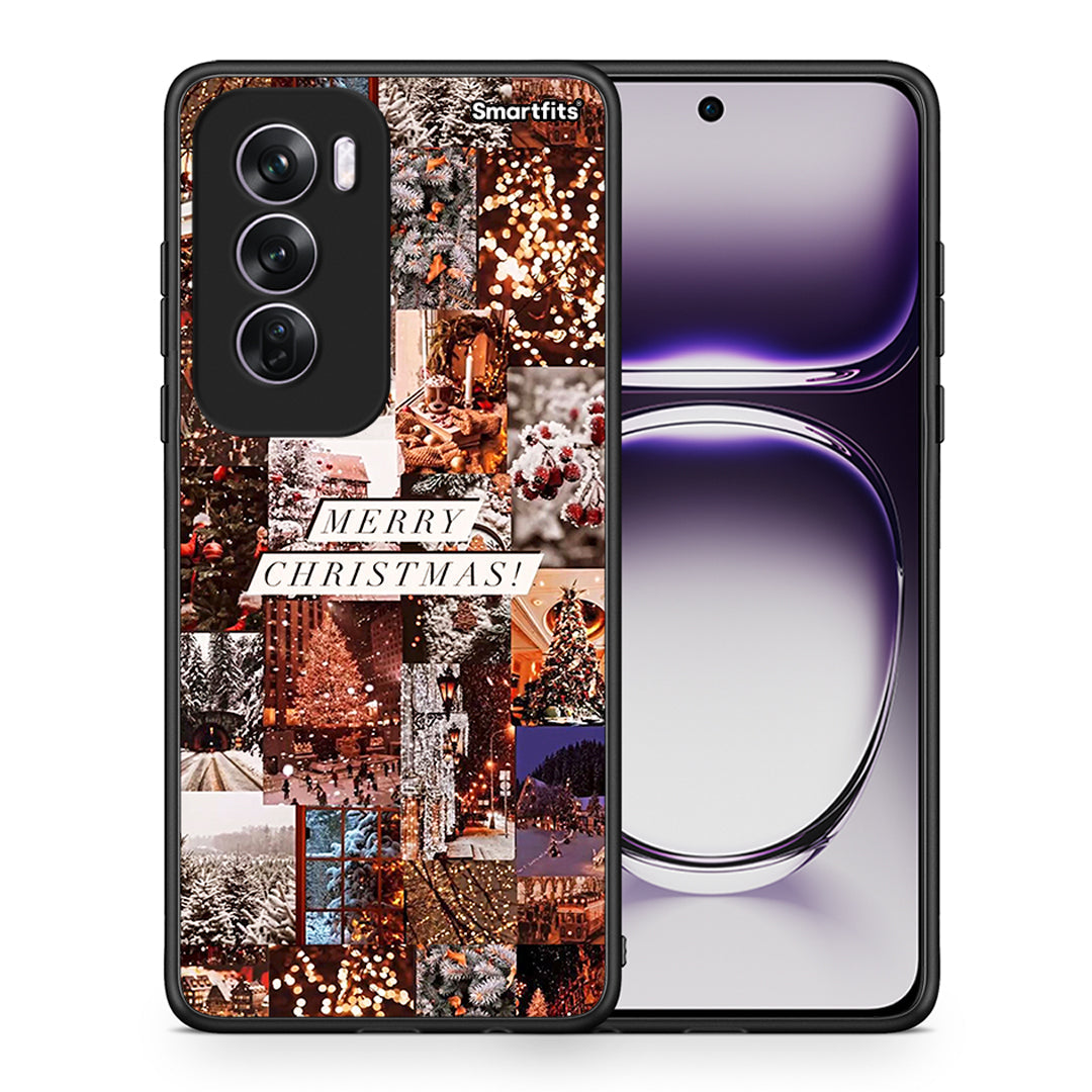 Θήκη Oppo Reno12 Pro Xmas Collage από τη Smartfits με σχέδιο στο πίσω μέρος και μαύρο περίβλημα | Oppo Reno12 Pro Xmas Collage case with colorful back and black bezels