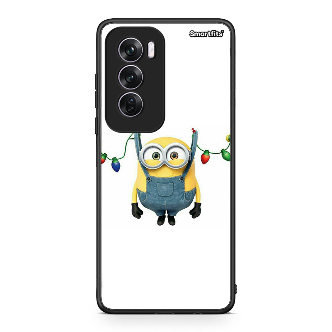 Oppo Reno12 Pro Xmas Minion Lights θήκη από τη Smartfits με σχέδιο στο πίσω μέρος και μαύρο περίβλημα | Smartphone case with colorful back and black bezels by Smartfits