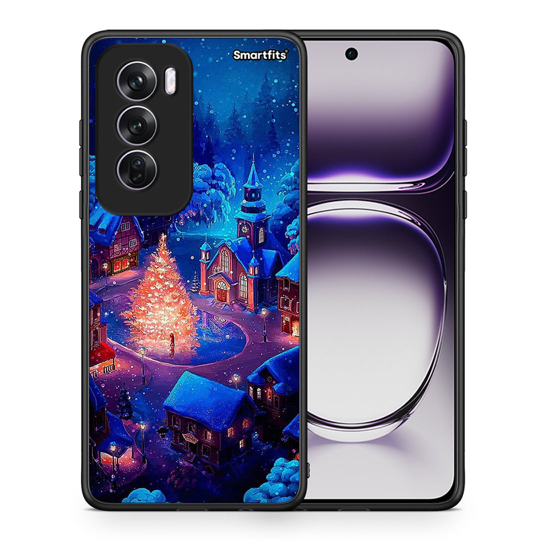 Θήκη Oppo Reno12 Pro Xmas Village από τη Smartfits με σχέδιο στο πίσω μέρος και μαύρο περίβλημα | Oppo Reno12 Pro Xmas Village case with colorful back and black bezels