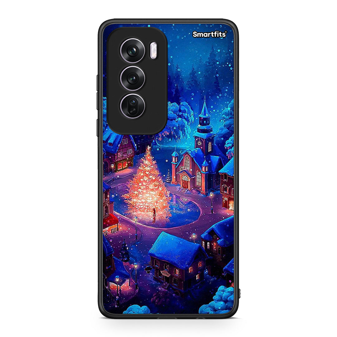 Oppo Reno12 Pro Xmas Village θήκη από τη Smartfits με σχέδιο στο πίσω μέρος και μαύρο περίβλημα | Smartphone case with colorful back and black bezels by Smartfits