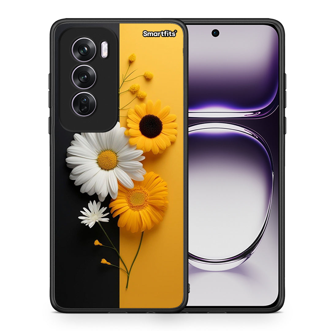 Θήκη Oppo Reno12 Pro Yellow Daisies από τη Smartfits με σχέδιο στο πίσω μέρος και μαύρο περίβλημα | Oppo Reno12 Pro Yellow Daisies case with colorful back and black bezels