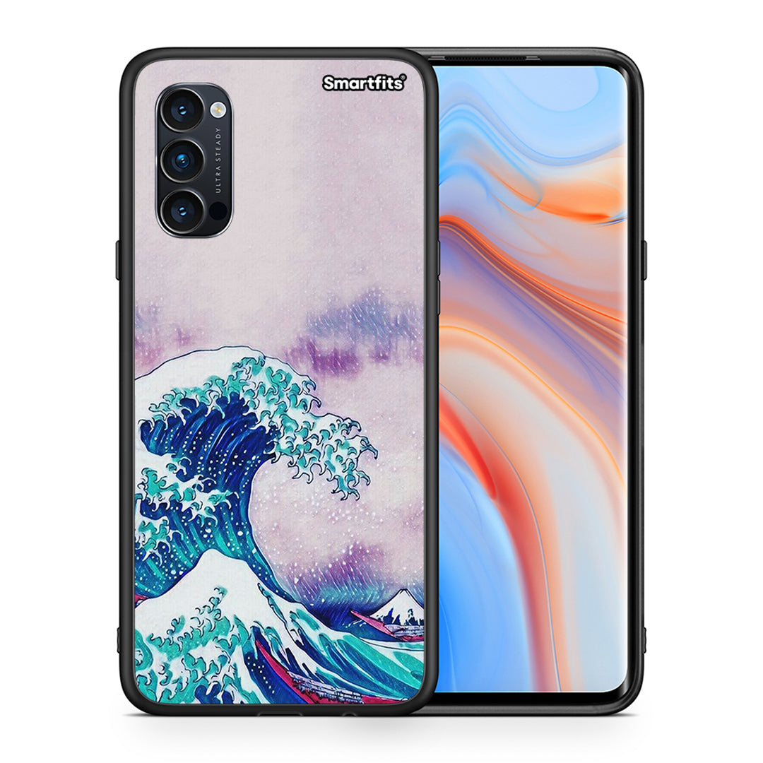 Θήκη Oppo Reno4 Pro 5G Blue Waves από τη Smartfits με σχέδιο στο πίσω μέρος και μαύρο περίβλημα | Oppo Reno4 Pro 5G Blue Waves case with colorful back and black bezels