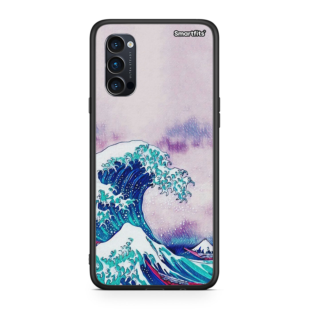 Oppo Reno4 Pro 5G Blue Waves θήκη από τη Smartfits με σχέδιο στο πίσω μέρος και μαύρο περίβλημα | Smartphone case with colorful back and black bezels by Smartfits