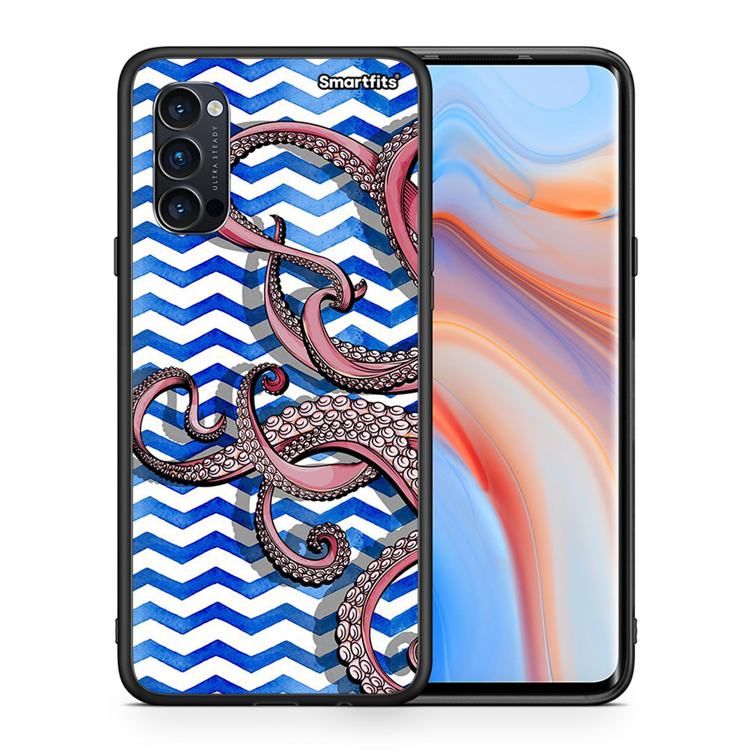 Θήκη Oppo Reno4 Pro 5G Chevron Devilfish από τη Smartfits με σχέδιο στο πίσω μέρος και μαύρο περίβλημα | Oppo Reno4 Pro 5G Chevron Devilfish case with colorful back and black bezels