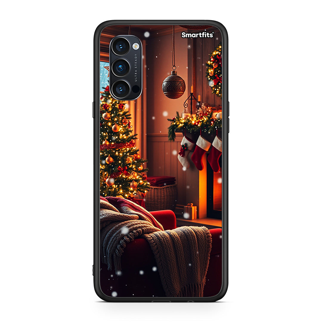 Oppo Reno4 Pro 5G Home For Christmas θήκη από τη Smartfits με σχέδιο στο πίσω μέρος και μαύρο περίβλημα | Smartphone case with colorful back and black bezels by Smartfits