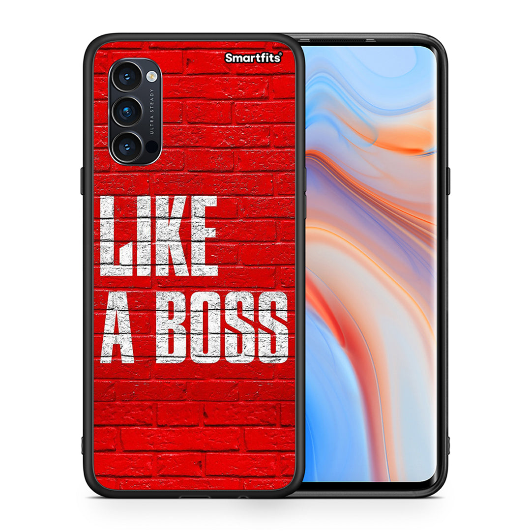 Θήκη Oppo Reno4 Pro 5G Like A Boss από τη Smartfits με σχέδιο στο πίσω μέρος και μαύρο περίβλημα | Oppo Reno4 Pro 5G Like A Boss case with colorful back and black bezels