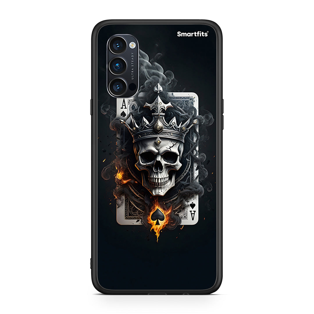 Oppo Reno4 Pro 5G Skull King Ace θήκη από τη Smartfits με σχέδιο στο πίσω μέρος και μαύρο περίβλημα | Smartphone case with colorful back and black bezels by Smartfits