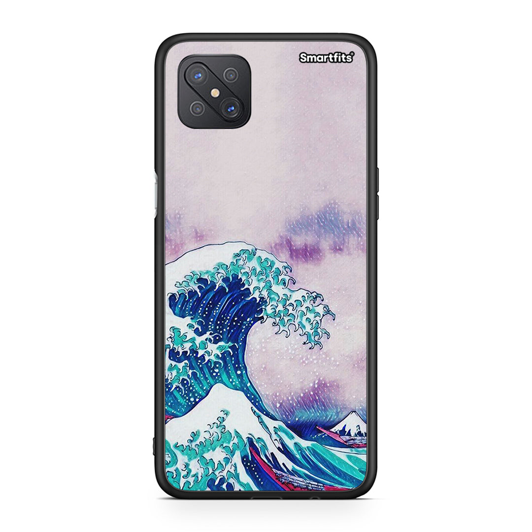 Oppo Reno4 Z 5G Blue Waves θήκη από τη Smartfits με σχέδιο στο πίσω μέρος και μαύρο περίβλημα | Smartphone case with colorful back and black bezels by Smartfits