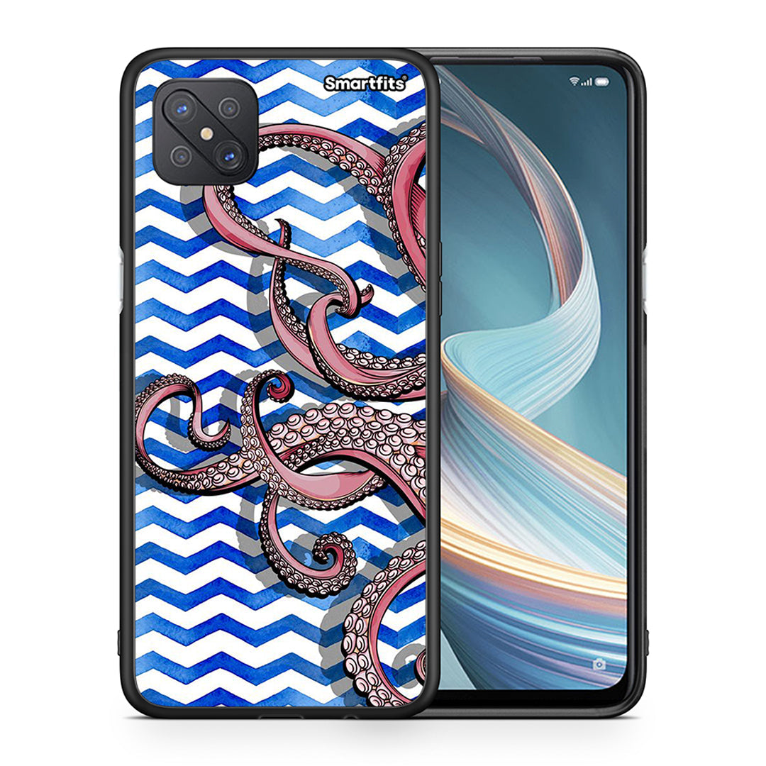 Θήκη Oppo Reno4 Z 5G Chevron Devilfish από τη Smartfits με σχέδιο στο πίσω μέρος και μαύρο περίβλημα | Oppo Reno4 Z 5G Chevron Devilfish case with colorful back and black bezels