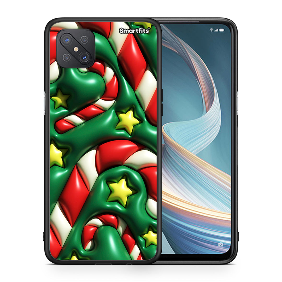 Θήκη Oppo Reno4 Z 5G Christmas Bubbles από τη Smartfits με σχέδιο στο πίσω μέρος και μαύρο περίβλημα | Oppo Reno4 Z 5G Christmas Bubbles case with colorful back and black bezels