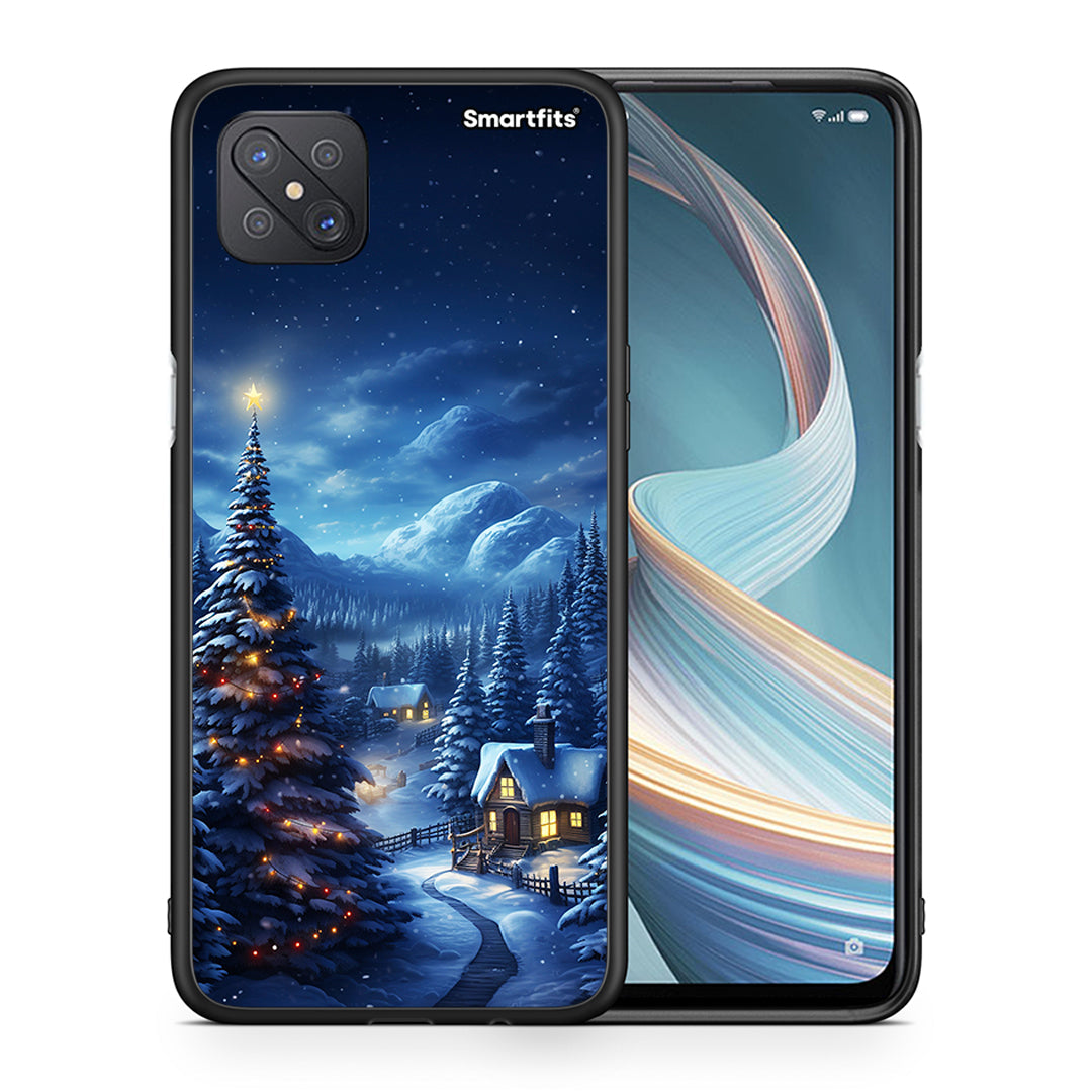 Θήκη Oppo Reno4 Z 5G Christmas Scenery από τη Smartfits με σχέδιο στο πίσω μέρος και μαύρο περίβλημα | Oppo Reno4 Z 5G Christmas Scenery case with colorful back and black bezels