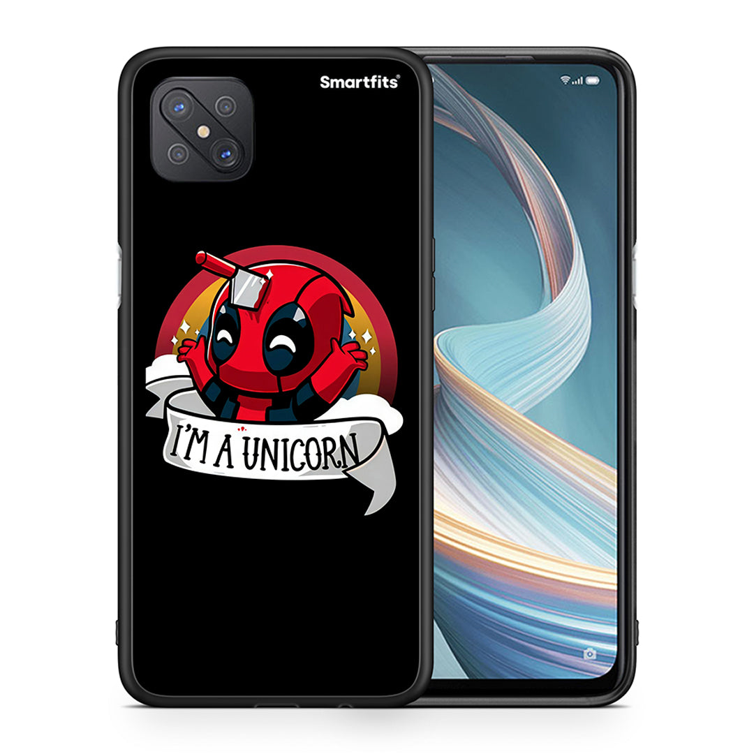 Θήκη Oppo Reno4 Z 5G Unicorn Deadpool από τη Smartfits με σχέδιο στο πίσω μέρος και μαύρο περίβλημα | Oppo Reno4 Z 5G Unicorn Deadpool case with colorful back and black bezels