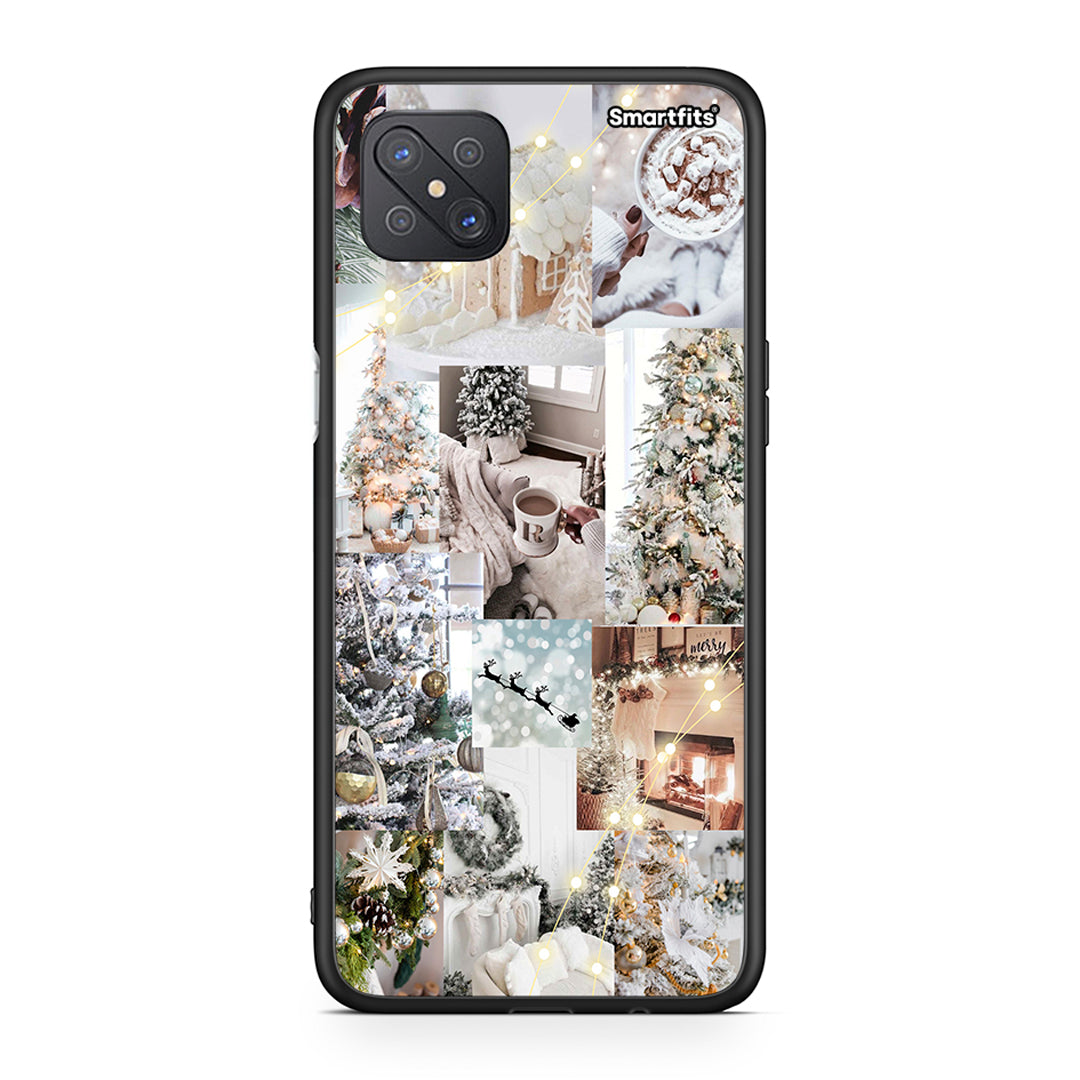 Oppo Reno4 Z 5G White Christmas θήκη από τη Smartfits με σχέδιο στο πίσω μέρος και μαύρο περίβλημα | Smartphone case with colorful back and black bezels by Smartfits