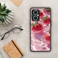 Thumbnail for Θήκη Oppo Reno7 Lite Juicy Strawberries από τη Smartfits με σχέδιο στο πίσω μέρος και μαύρο περίβλημα | Oppo Reno7 Lite Juicy Strawberries Case with Colorful Back and Black Bezels