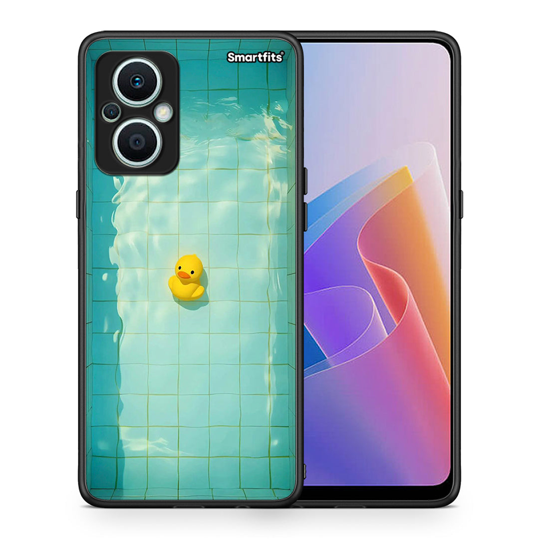 Θήκη Oppo Reno7 Lite Yellow Duck από τη Smartfits με σχέδιο στο πίσω μέρος και μαύρο περίβλημα | Oppo Reno7 Lite Yellow Duck Case with Colorful Back and Black Bezels