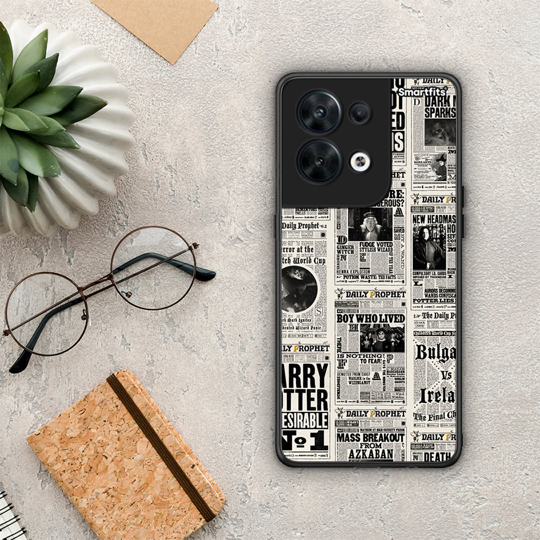 Θήκη Oppo Reno8 5G Harry Paper από τη Smartfits με σχέδιο στο πίσω μέρος και μαύρο περίβλημα | Oppo Reno8 5G Harry Paper Case with Colorful Back and Black Bezels