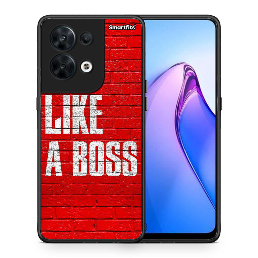 Θήκη Oppo Reno8 5G Like A Boss από τη Smartfits με σχέδιο στο πίσω μέρος και μαύρο περίβλημα | Oppo Reno8 5G Like A Boss Case with Colorful Back and Black Bezels