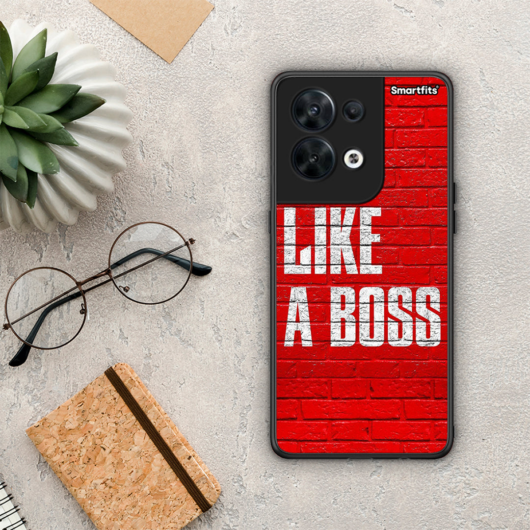 Θήκη Oppo Reno8 5G Like A Boss από τη Smartfits με σχέδιο στο πίσω μέρος και μαύρο περίβλημα | Oppo Reno8 5G Like A Boss Case with Colorful Back and Black Bezels