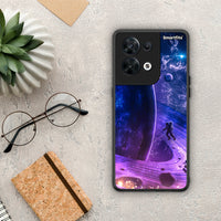 Thumbnail for Θήκη Oppo Reno8 5G Lost Astronaut από τη Smartfits με σχέδιο στο πίσω μέρος και μαύρο περίβλημα | Oppo Reno8 5G Lost Astronaut Case with Colorful Back and Black Bezels