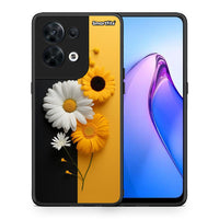 Thumbnail for Θήκη Oppo Reno8 5G Yellow Daisies από τη Smartfits με σχέδιο στο πίσω μέρος και μαύρο περίβλημα | Oppo Reno8 5G Yellow Daisies Case with Colorful Back and Black Bezels