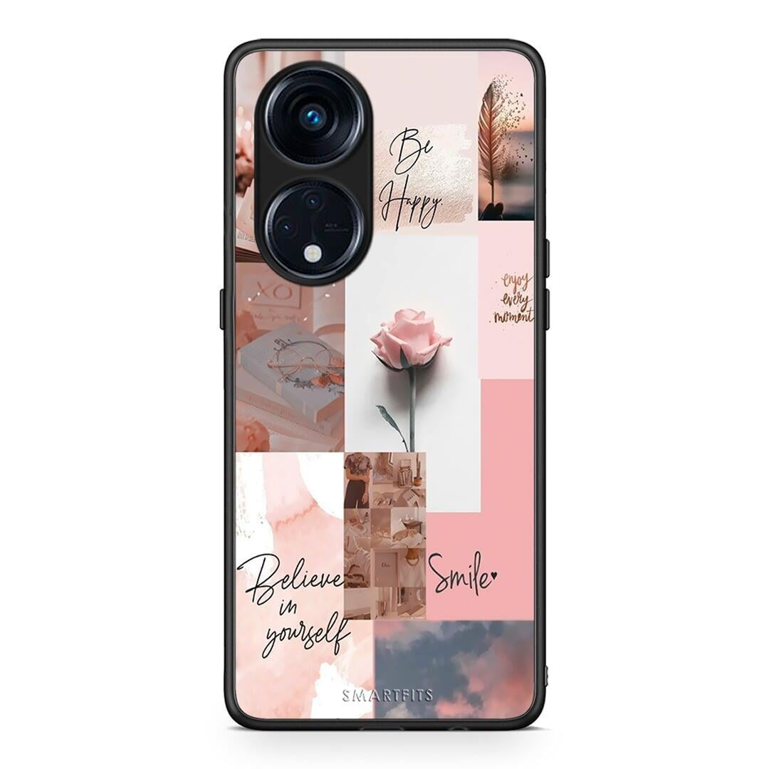 Θήκη Oppo A98 Aesthetic Collage από τη Smartfits με σχέδιο στο πίσω μέρος και μαύρο περίβλημα | Oppo A98 Aesthetic Collage Case with Colorful Back and Black Bezels